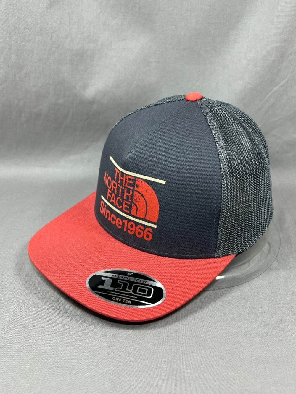 North Face Mudder Flex Fit Snapback Hat Gray Hiking Outdoor Trucker Mesh Mens